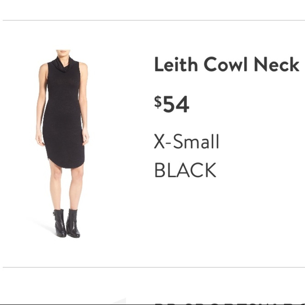 Leith cowl neck black sleeveless dress XS - Picture 3 of 8